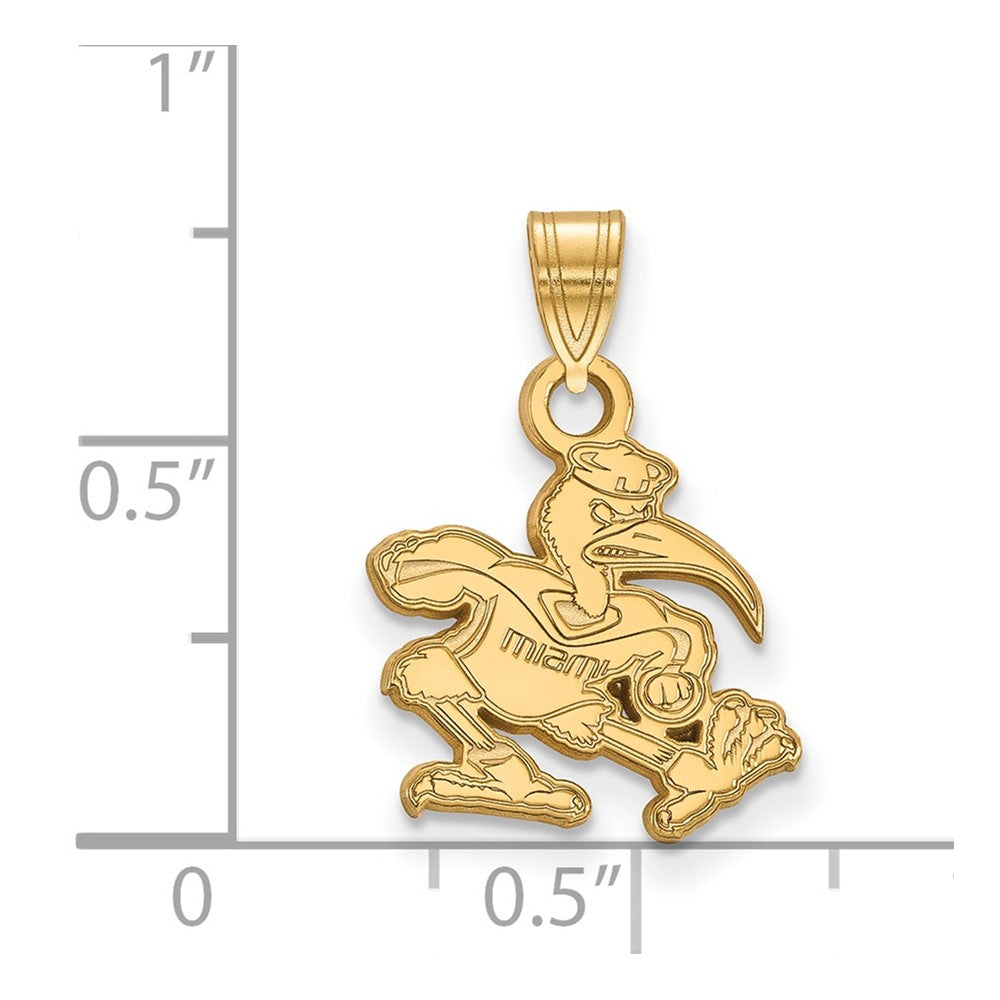 Sterling Silver Gold-plated University of Miami Small Pendant