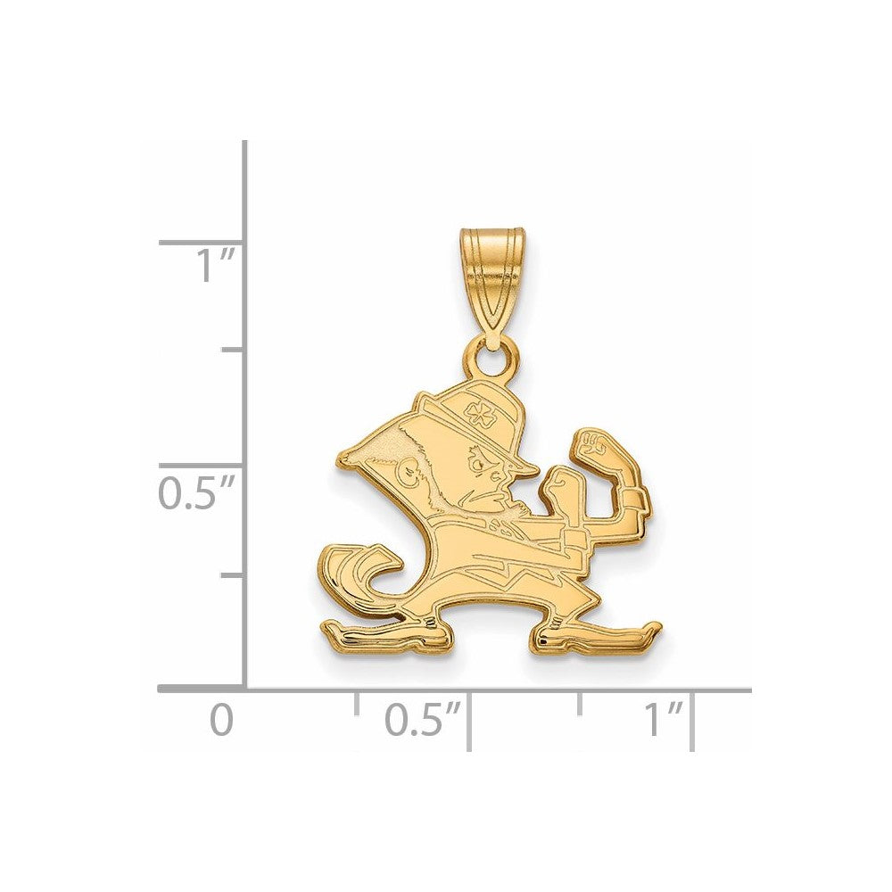 Sterling Silver Gold-plated U. of Notre Dame Medium Pendant