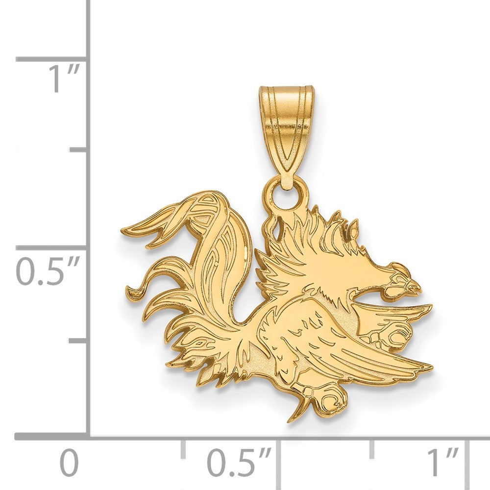 Sterling Silver Gold-plated Univ. of South Carolina Medium Pendant