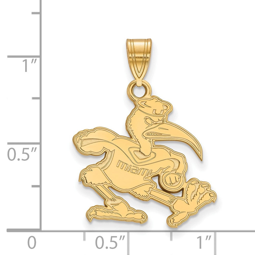 10K Gold University of Miami Large Pendant