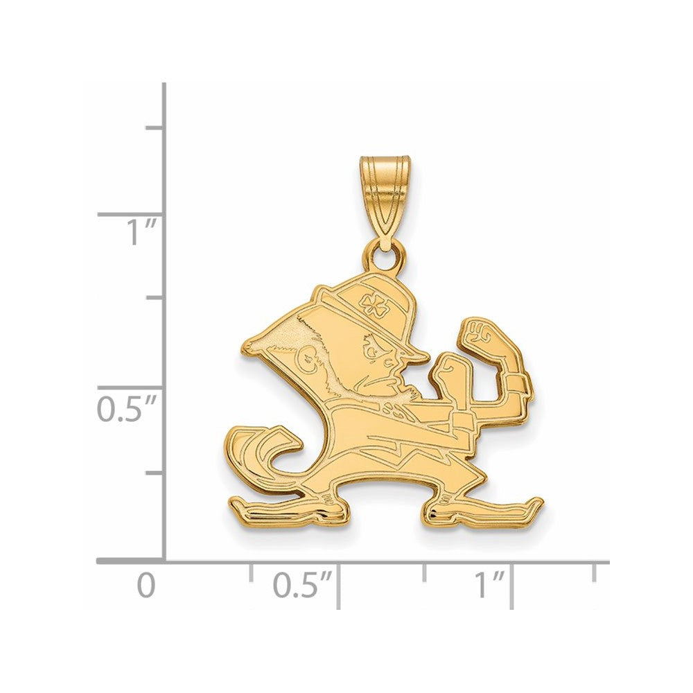 10K Gold University of Notre Dame Large Pendant