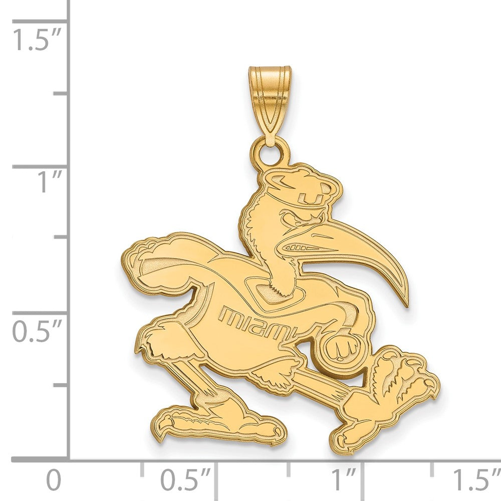 Sterling Silver Gold-plated University of Miami XL Pendant