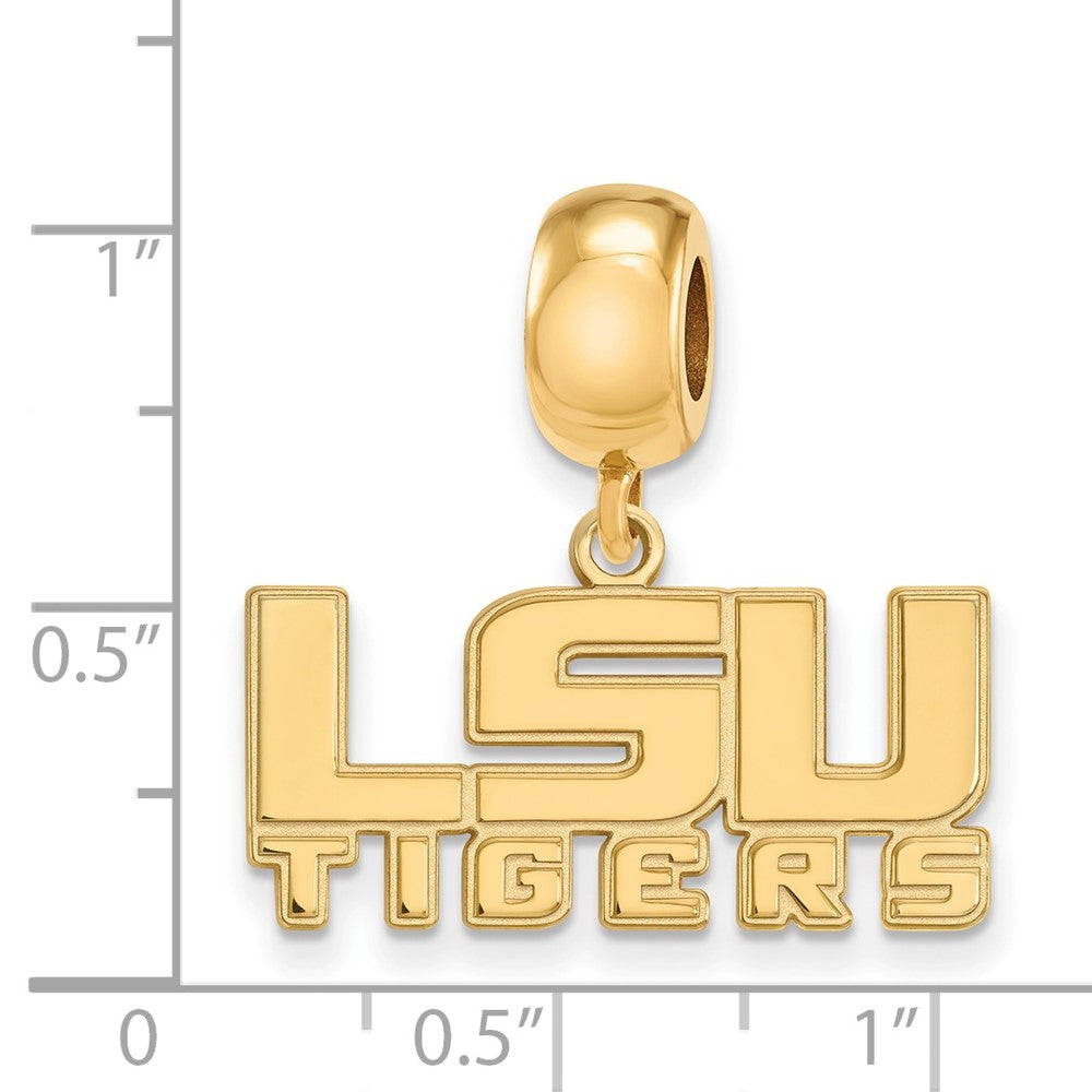 Sterling Silver Gold-plated Louisiana State U. Small Dangle Bead