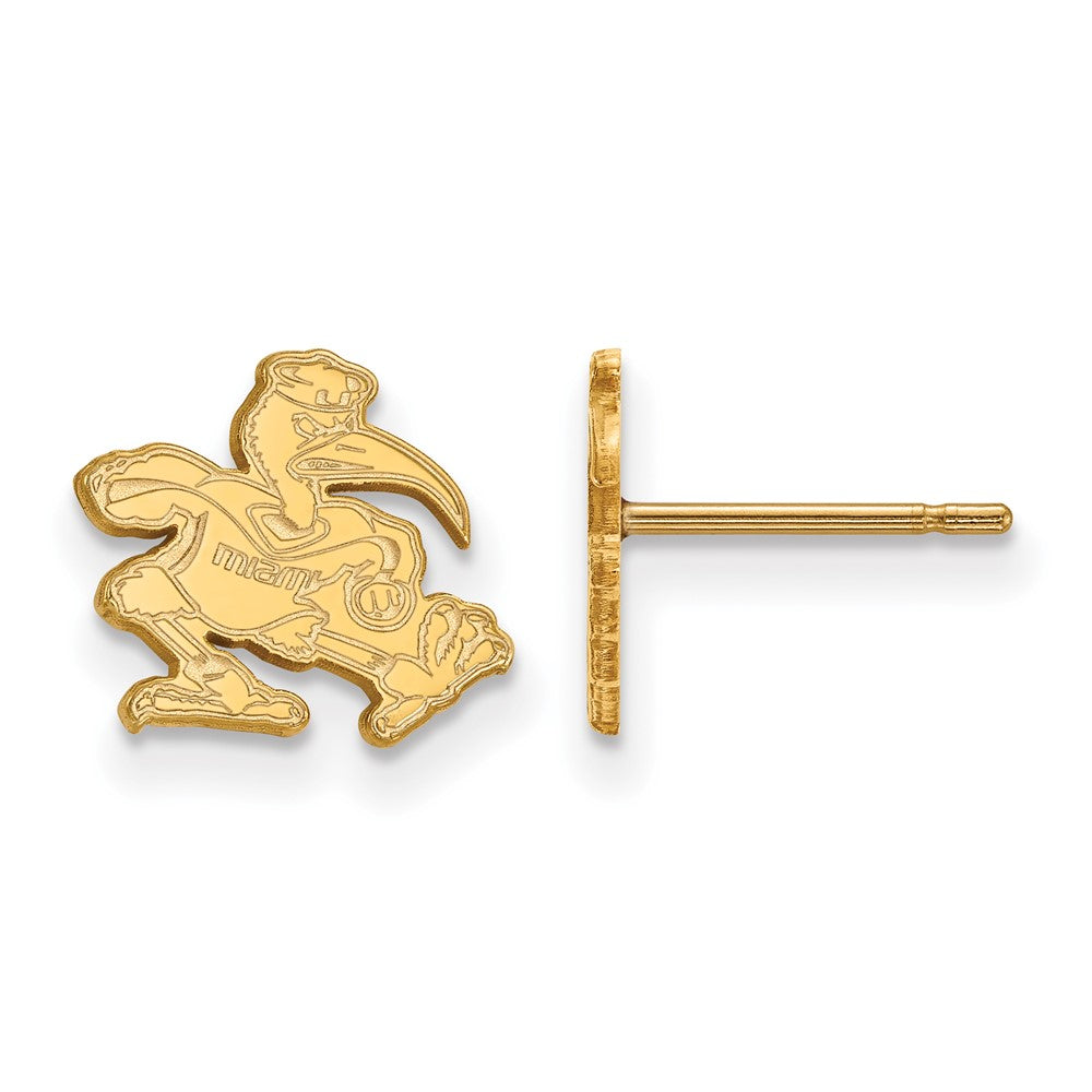 Sterling Silver Gold-plated University of Miami XS Post Earrings