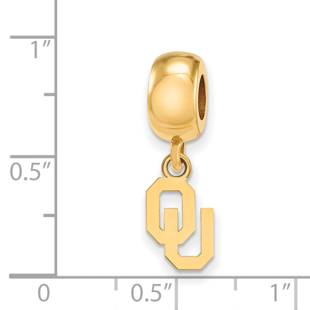 Sterling Silver Gold-plated University of Oklahoma XS Dangle Bead