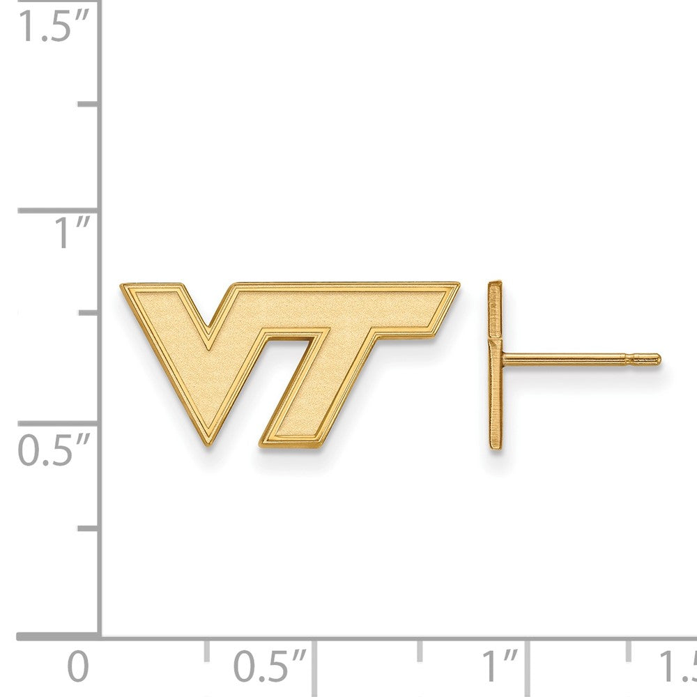 Sterling Silver Gold-plated Virginia Tech XS Post Earrings