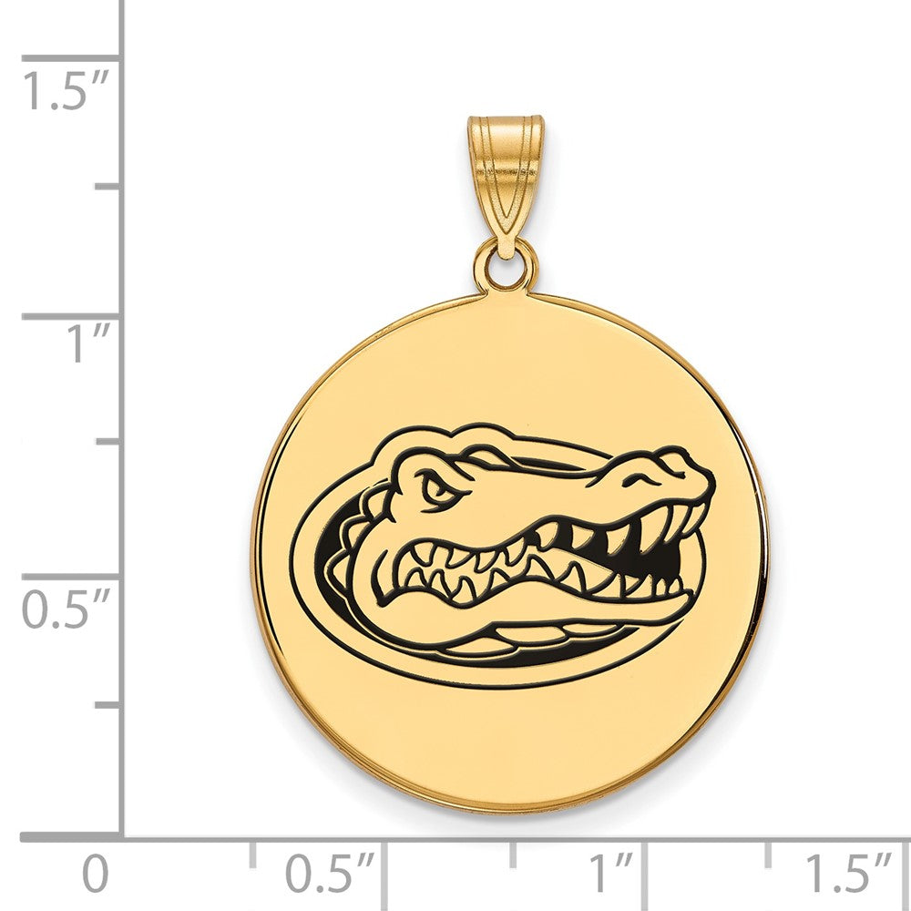 Sterling Silver Gold-plated Univ. of Florida XL Enamel Disc Pendant