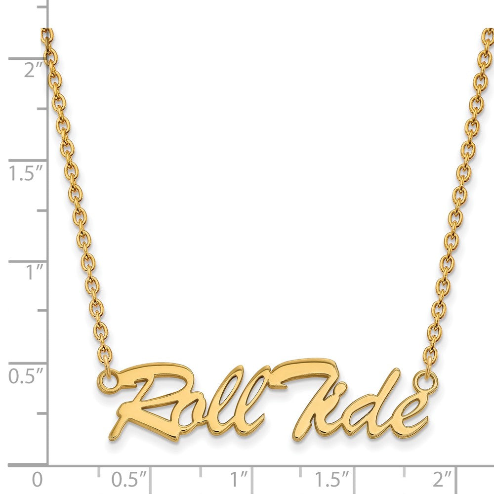 Sterling Silver Gold-plated U. of Alabama Roll Tide Pendant Necklace