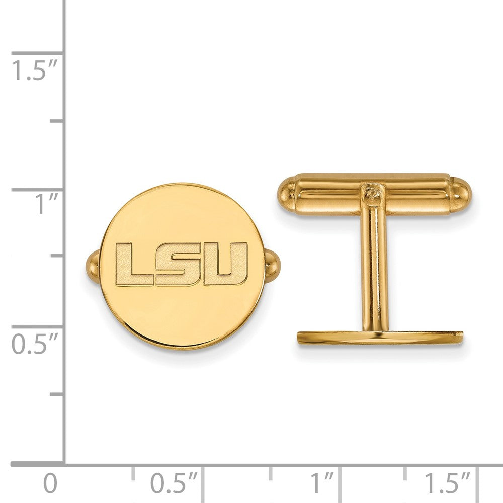 Sterling Silver Gold-plated Louisiana State University Cuff Links