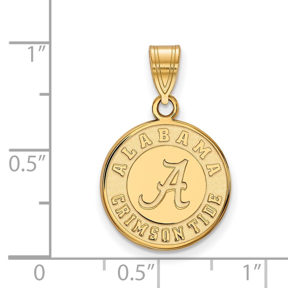 Sterling Silver Gold-plated U. of Alabama Medium Disc Pendant