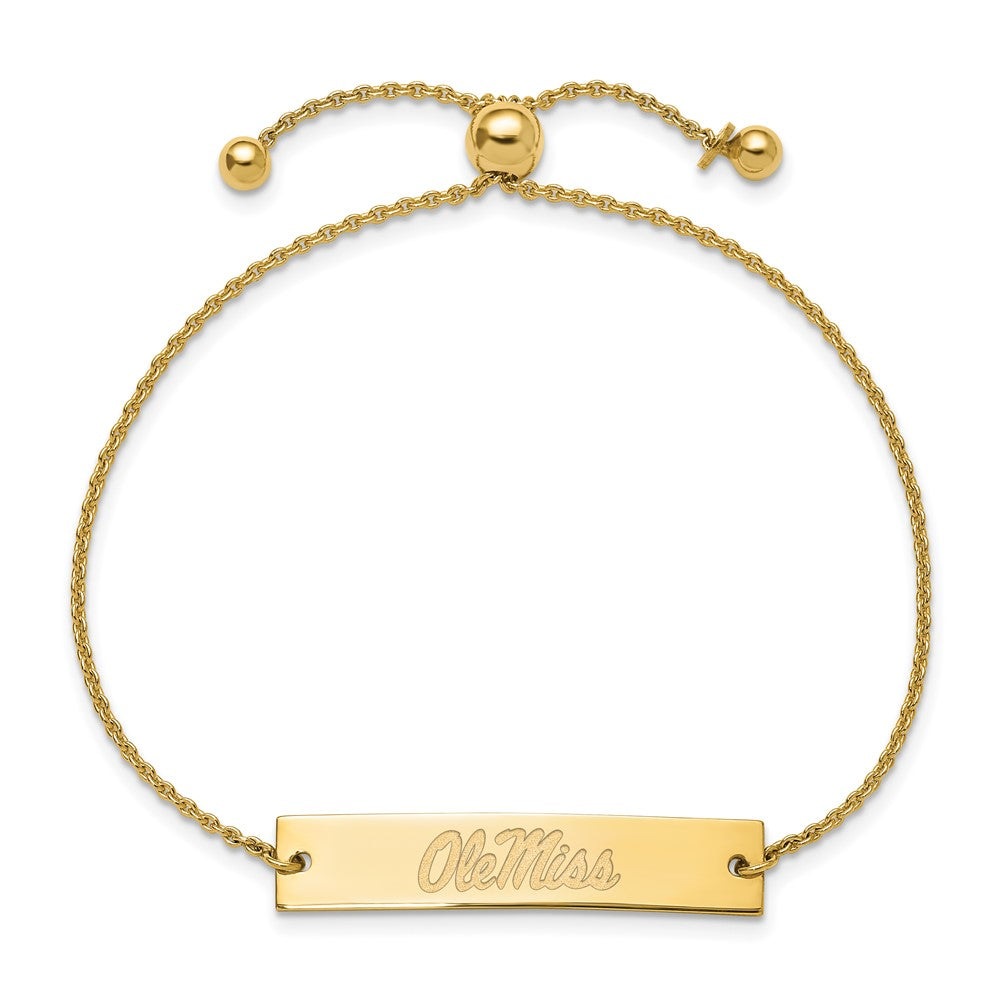 Sterling Silver Gold-plated U. of Mississippi Adjustable Bracelet