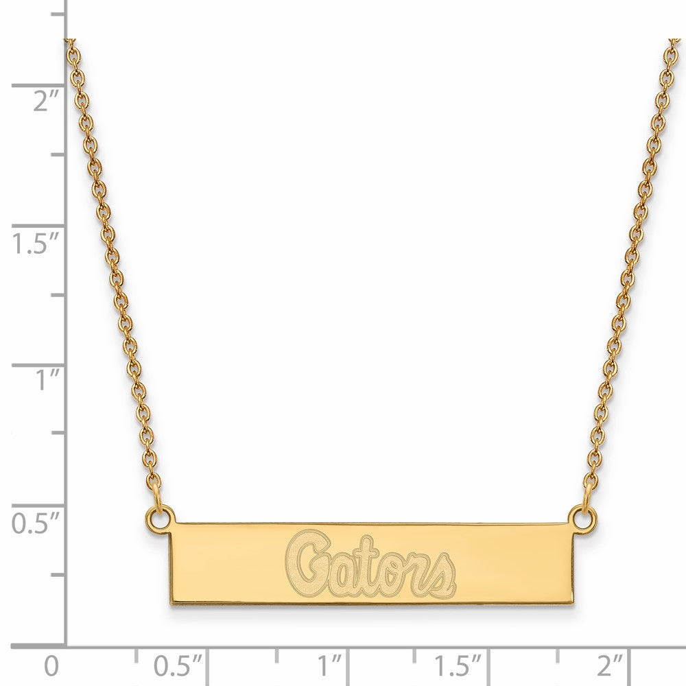 Sterling Silver Gold-plated University of Florida Small Bar Necklace
