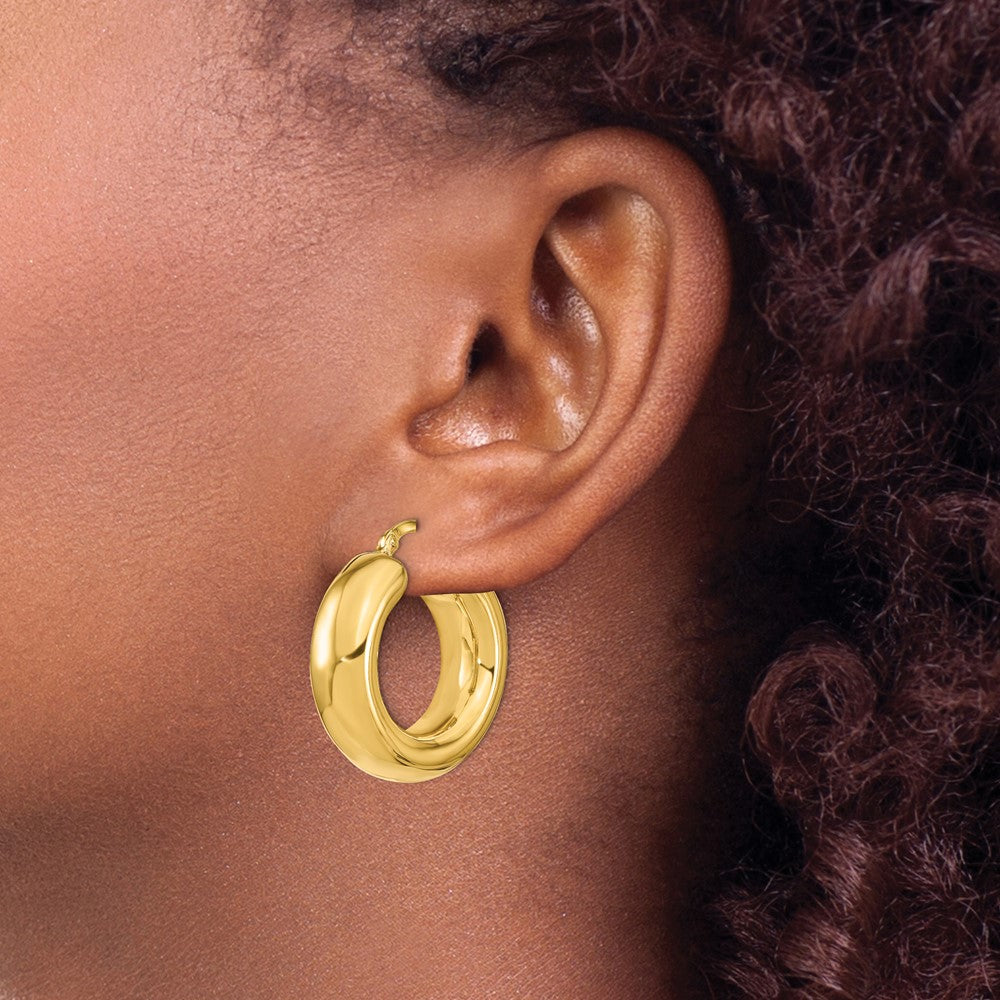 14K Polished Hoop Earrings