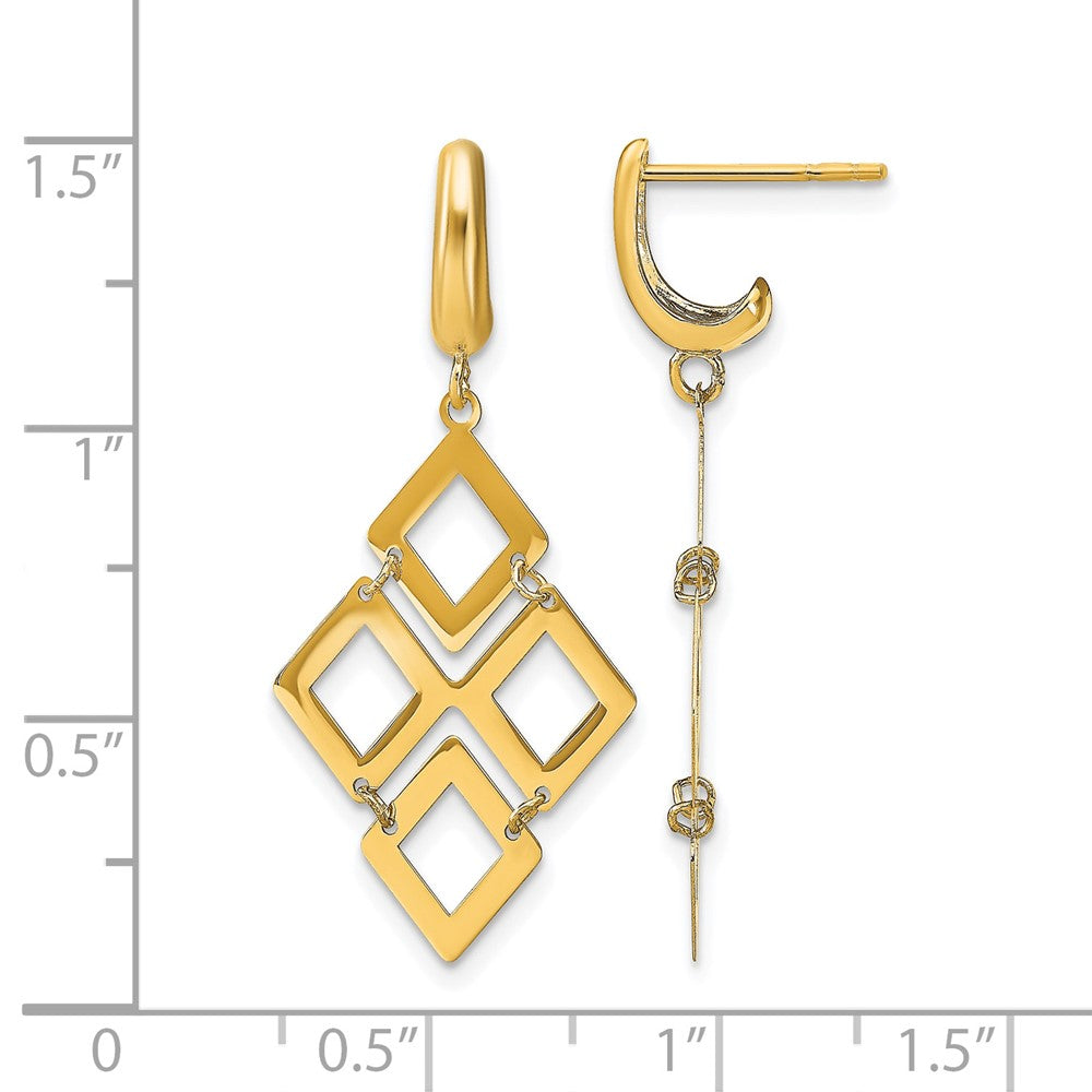 14K Polished Post Dangle Earrings