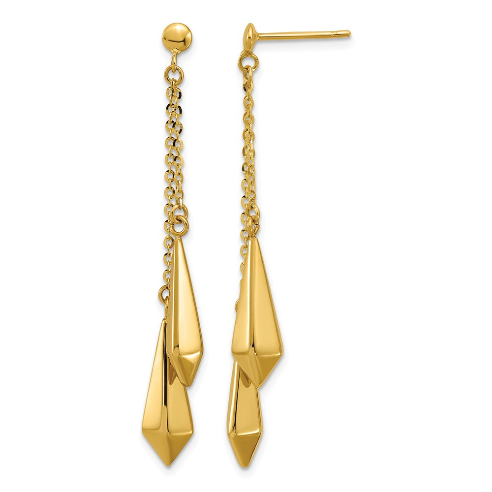 14K Polished Post Dangle Earrings