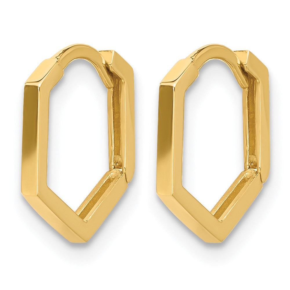 14K Polished Geometric Hoop Earrings