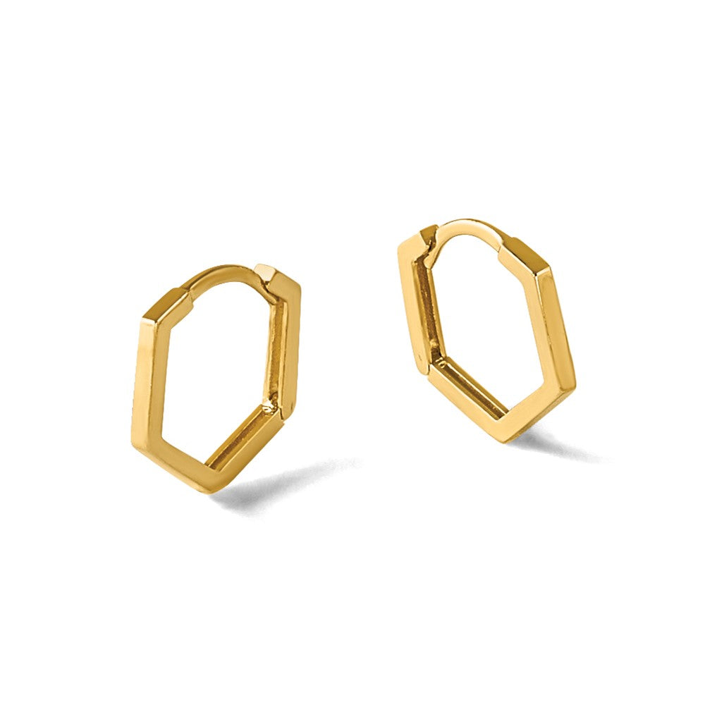 14K Polished Geometric Hoop Earrings