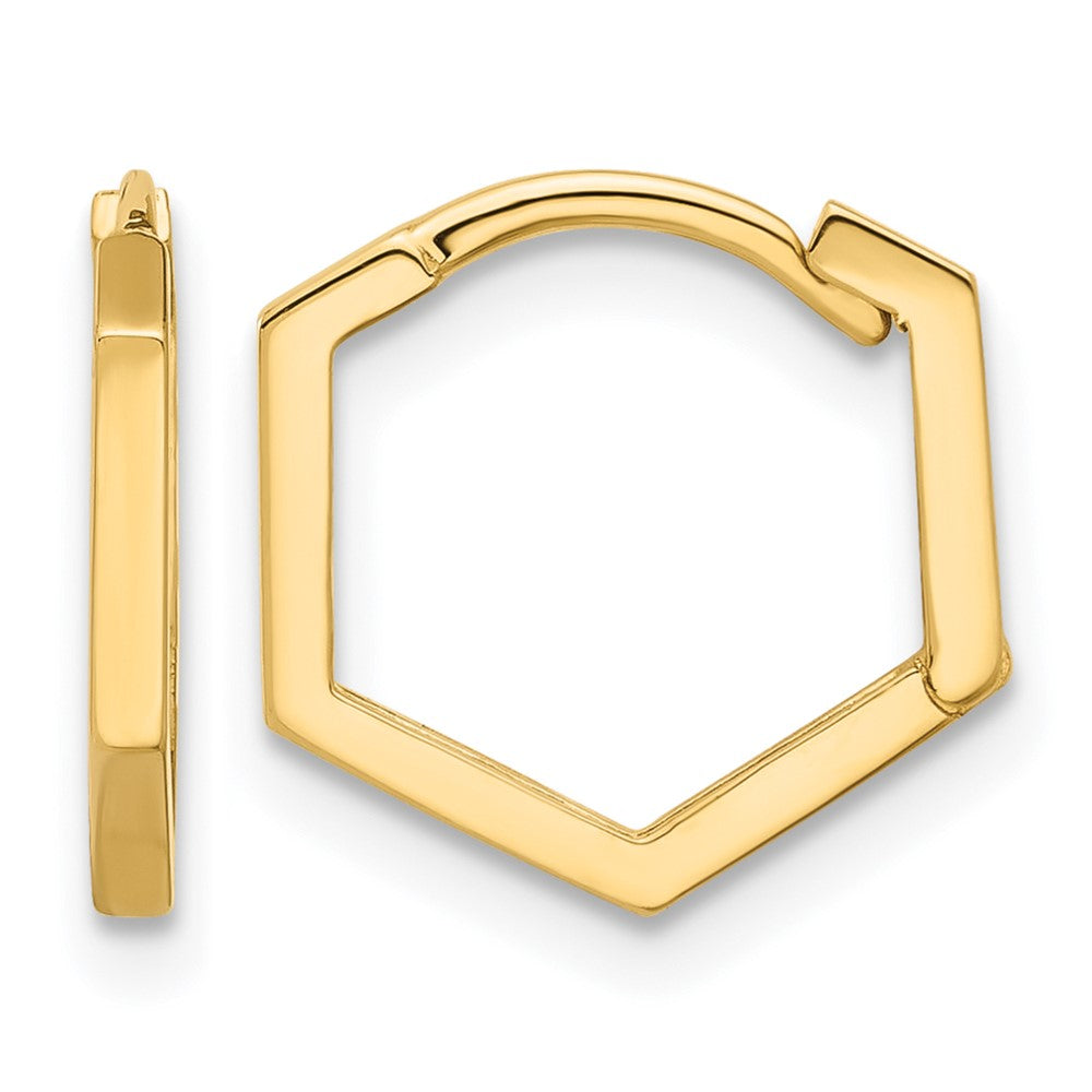14K Polished Geometric Hoop Earrings