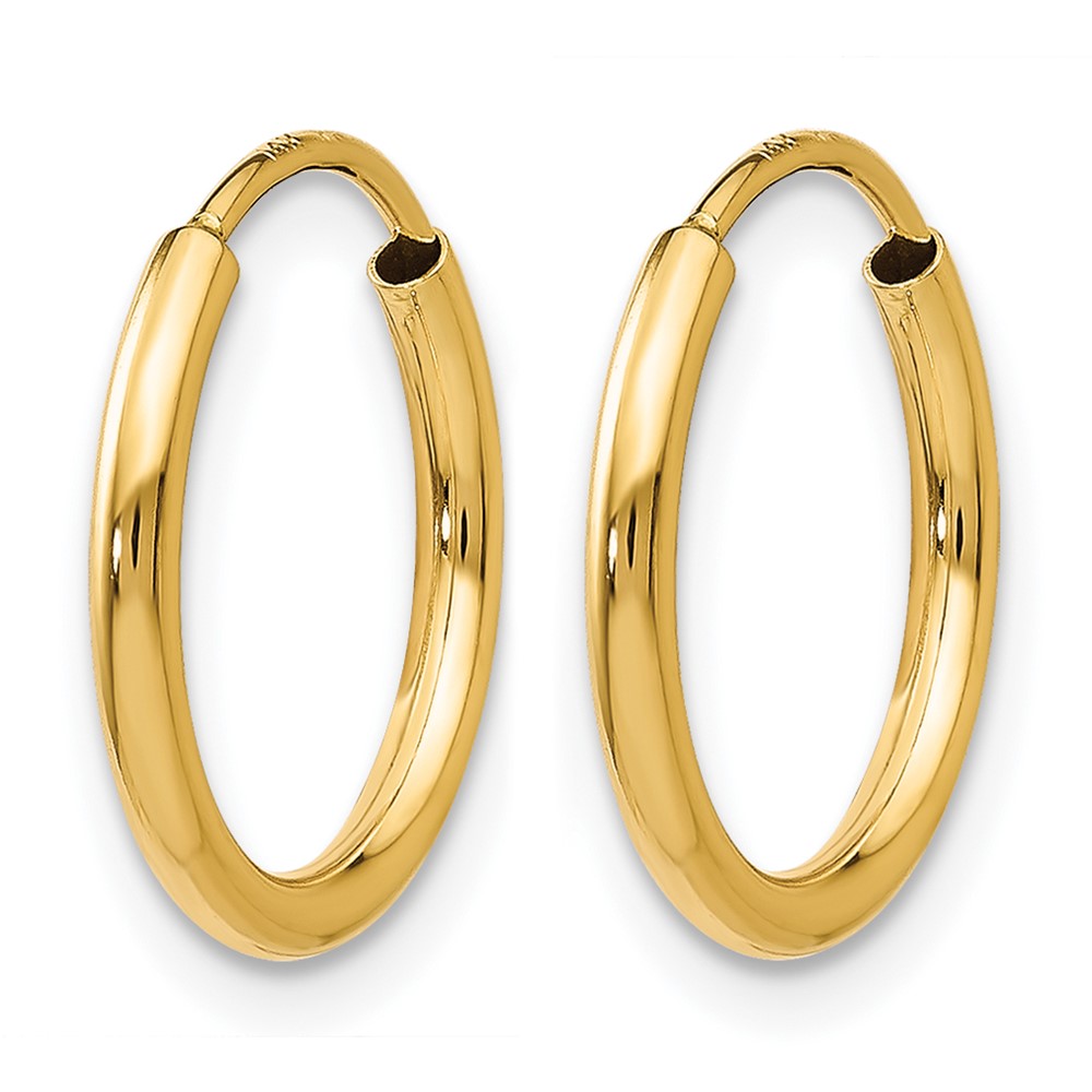 14K 1.50mm Polished Round Endless Hoop Earrings