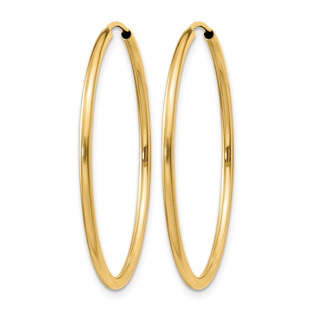 14K 1.50mm Polished Round Endless Hoop Earrings