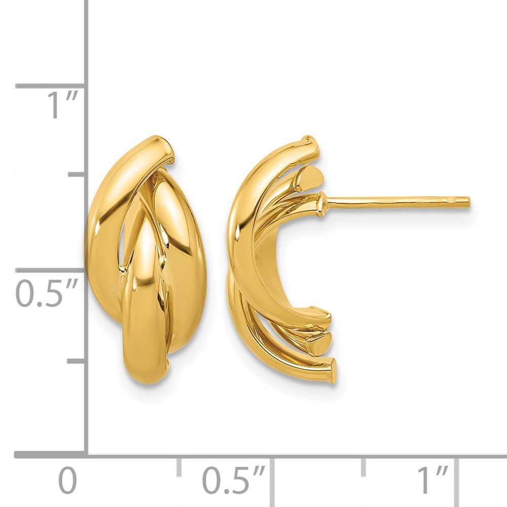 14K Polished Twisted Post Earrings