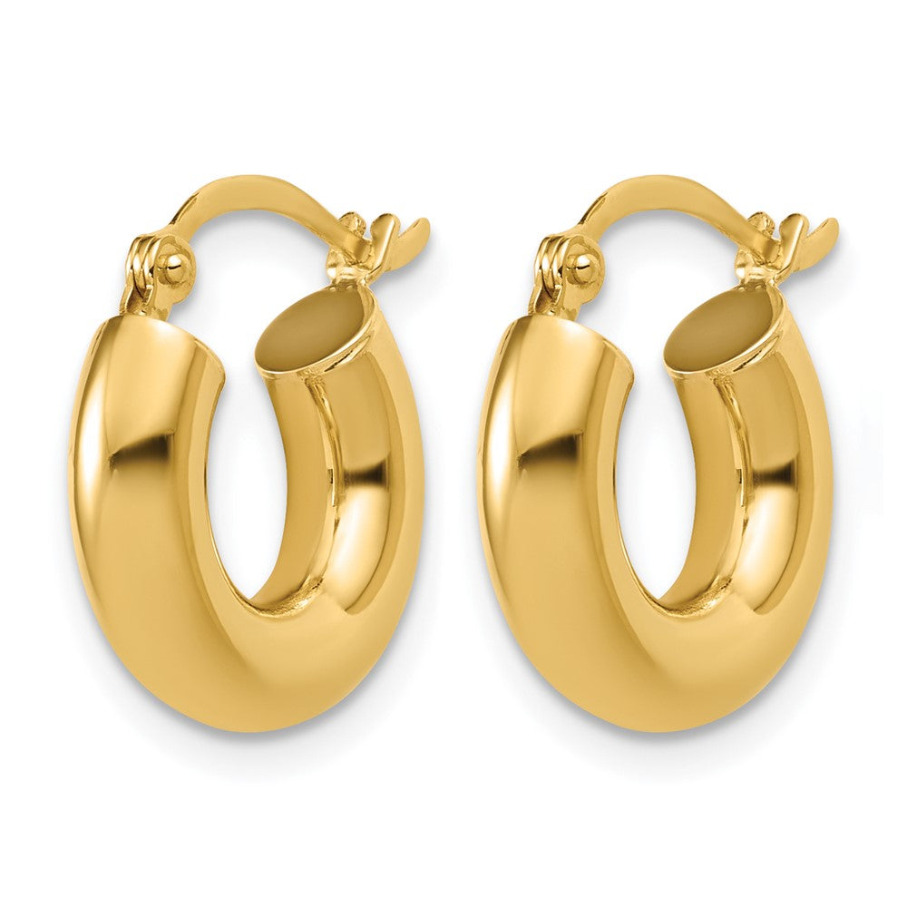 14K Polished 4mm x 15mm Lightweight Tube Earrings