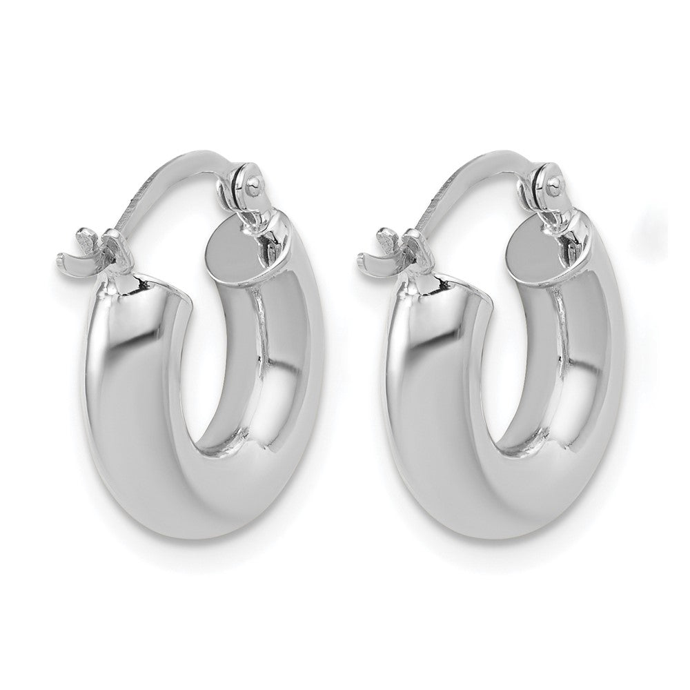 14K White Gold Polished 4mm x 15mm Lightweight Tube Earrings