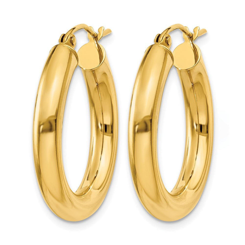 14K Polished 5mm x 25mm Lightweight Hoop Earrings