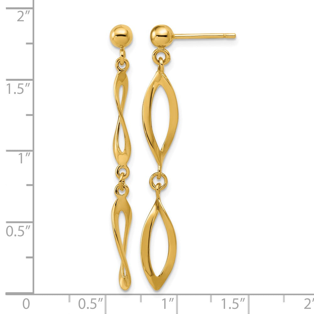 14K Polished Fancy Dangle Post Earrings