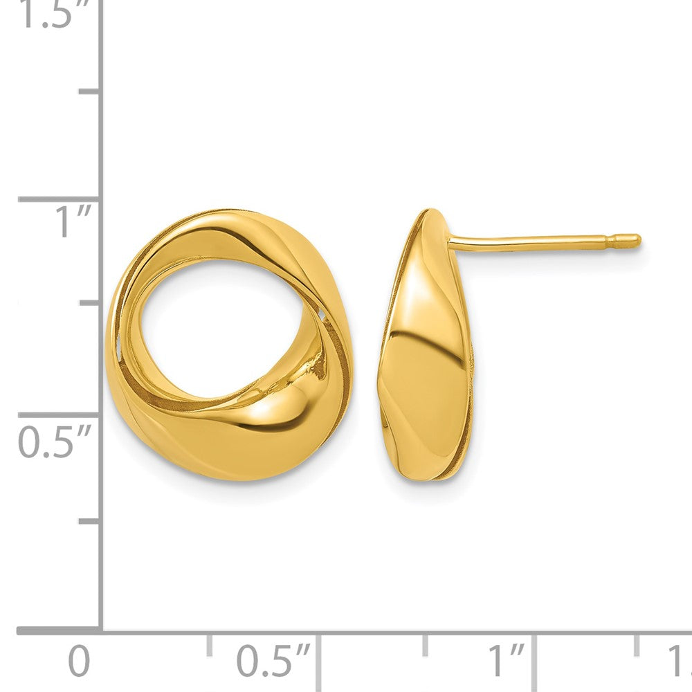 14K Polished Fancy Circle Post Earrings