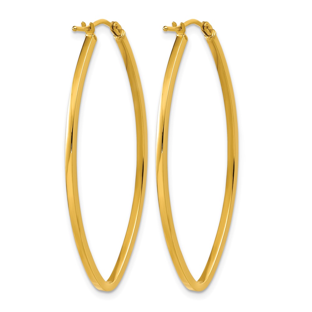 14K Polished Oval Hoop Earrings
