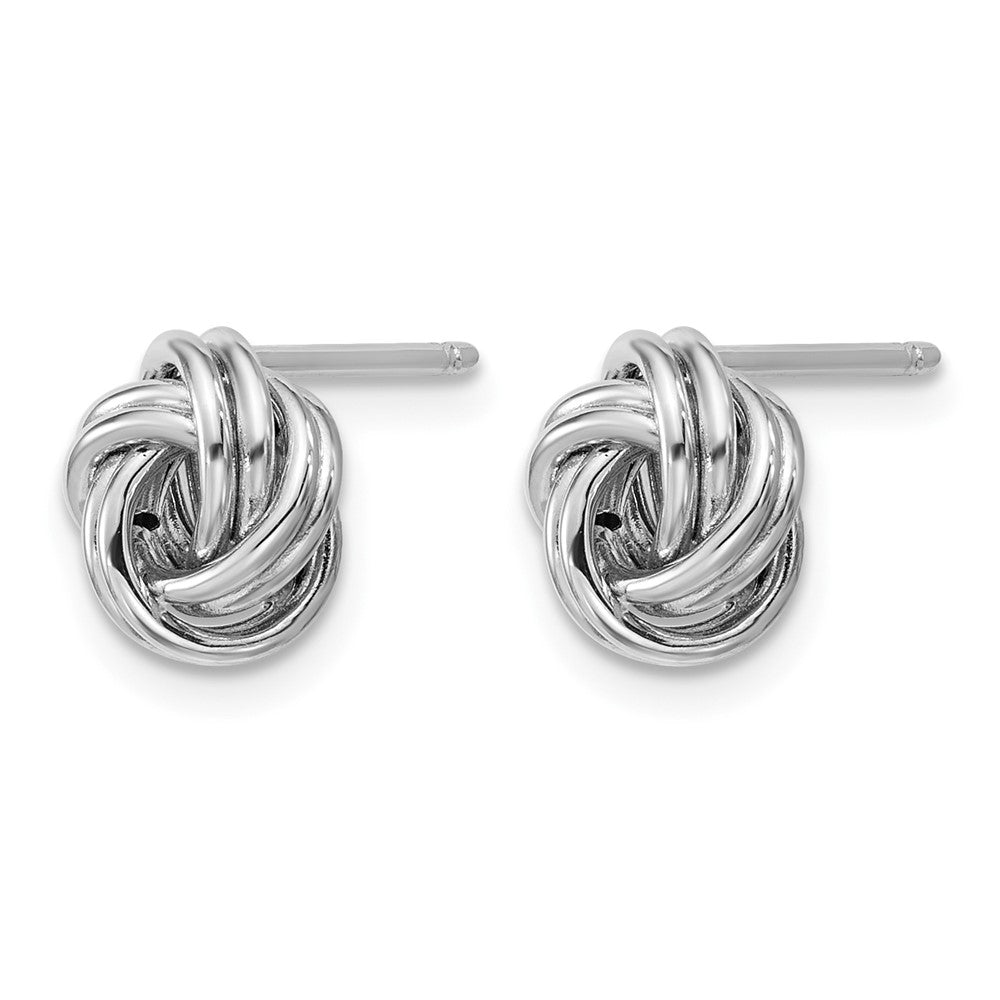 14K White Gold Polished Love Knot Post Earrings