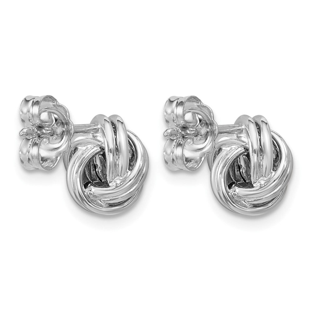 14K White Gold Polished Love Knot Post Earrings