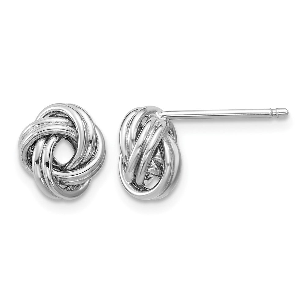 14K White Gold Polished Love Knot Post Earrings