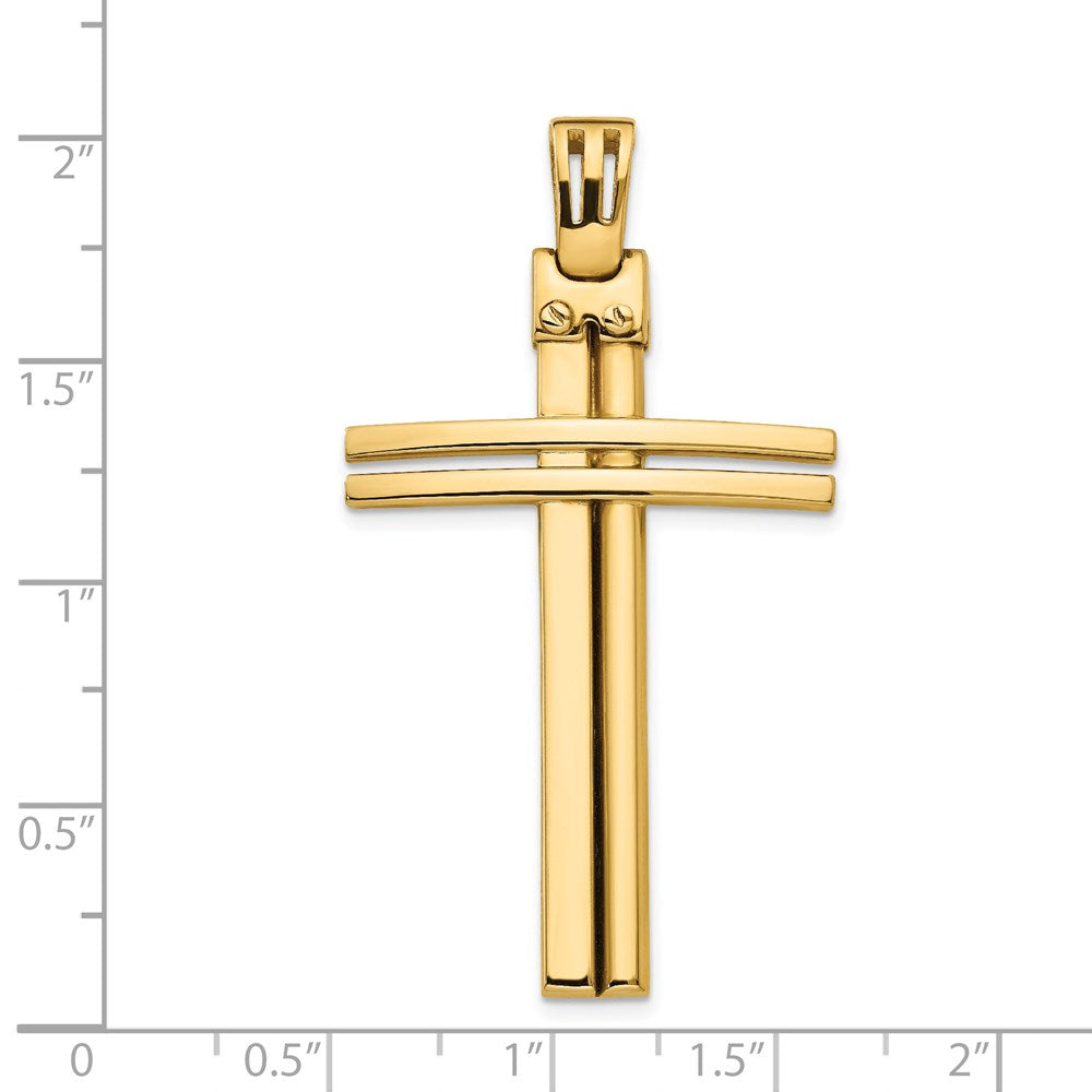 14K Polished Cross Pendant