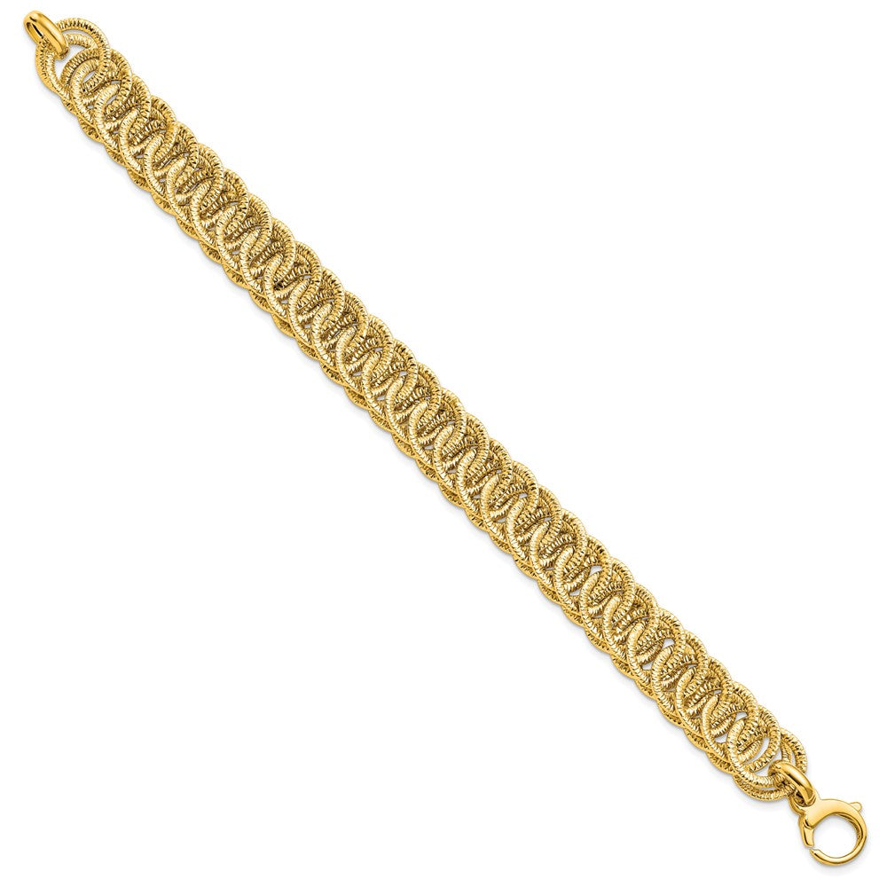 14K Polished Diamond-cut Reversible Bracelet