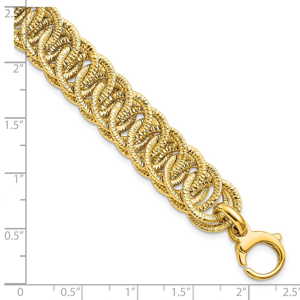 14K Polished Diamond-cut Reversible Bracelet