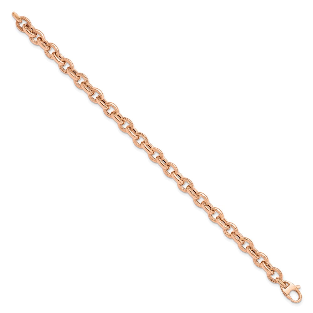 14K Rose Gold Textured Link Bracelet