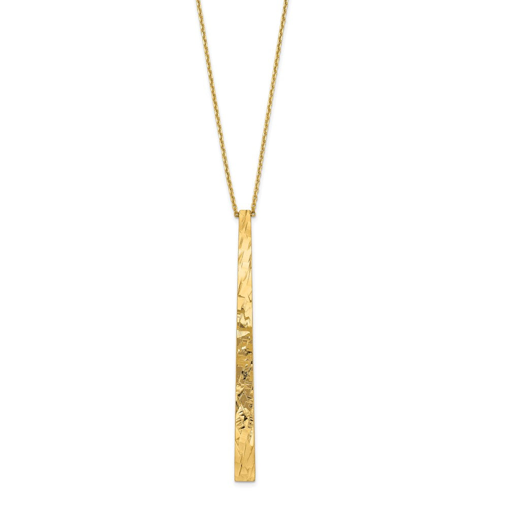 14K Polished Diamond-cut Necklace