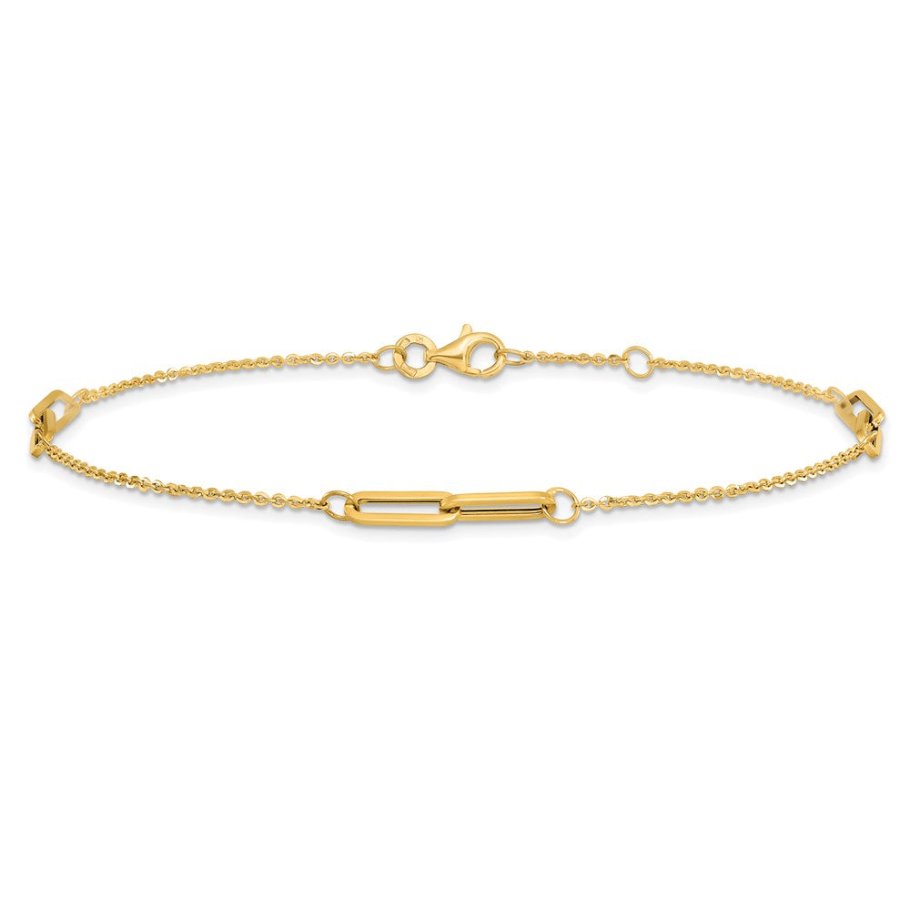 14K Polished with .5in ext. Anklet