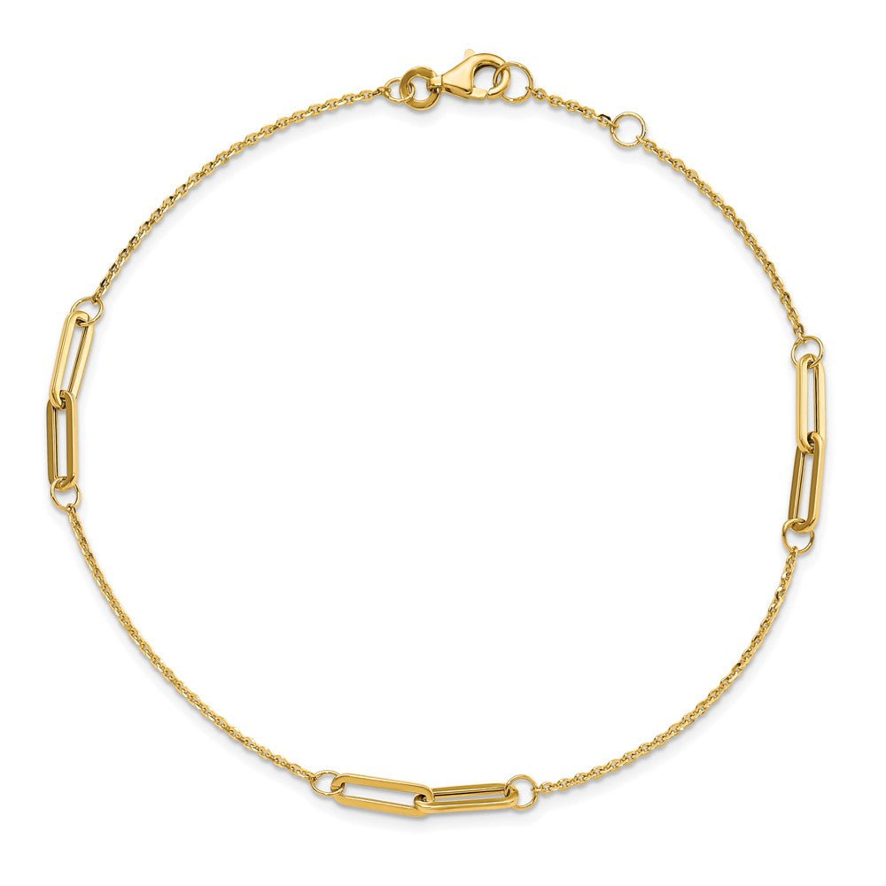 14K Polished with .5in ext. Anklet