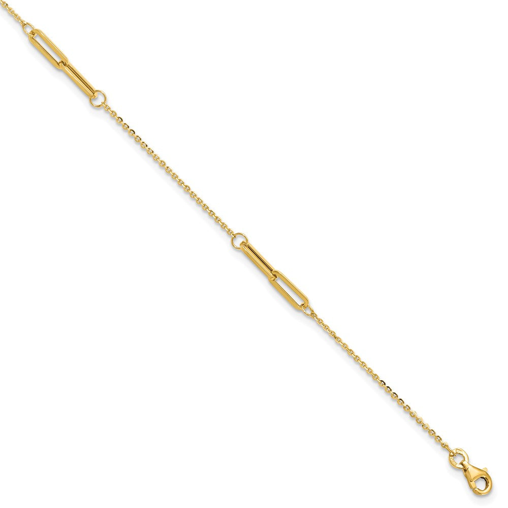 14K Polished with .5in ext. Anklet