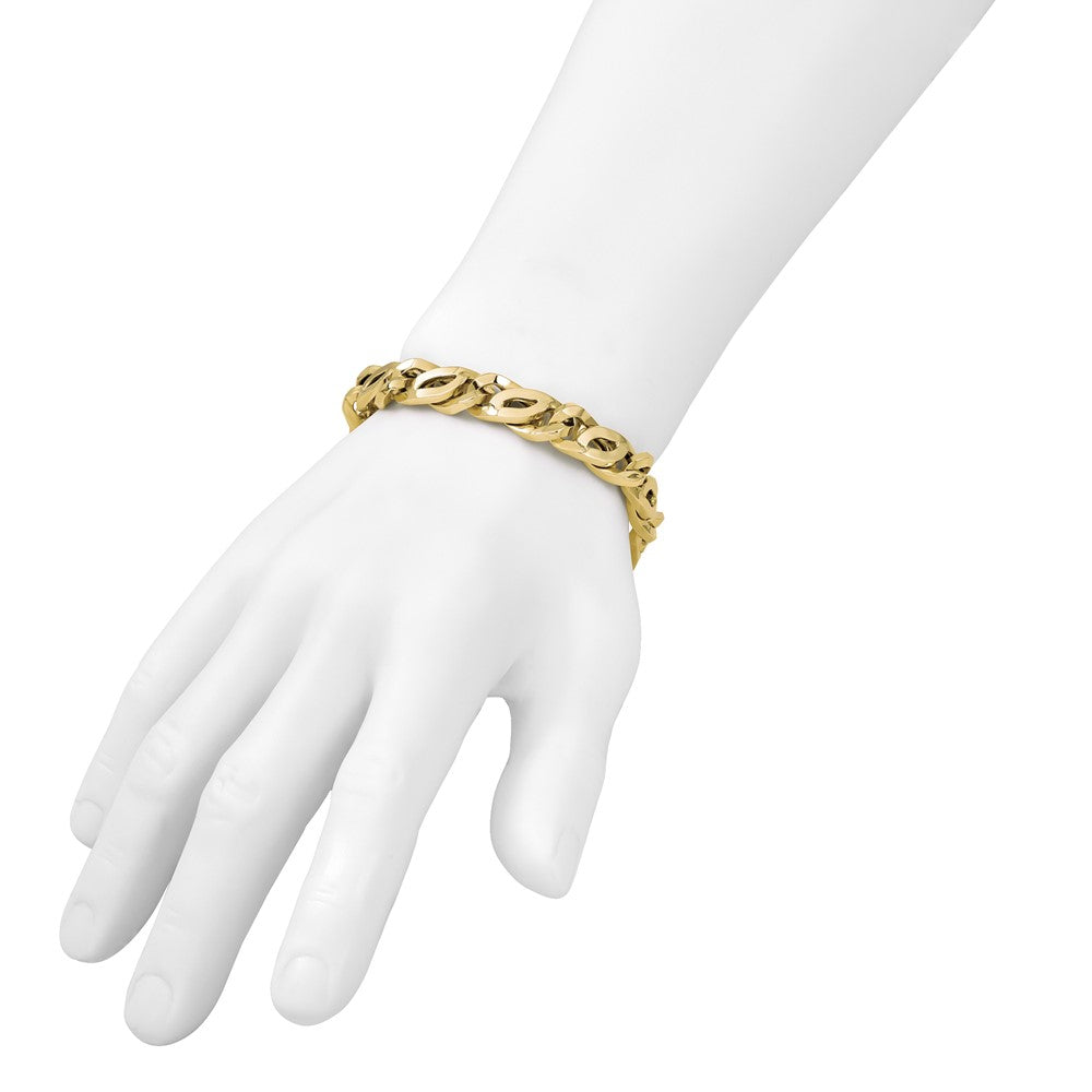 14K Men's Polished Fancy Link Bracelet
