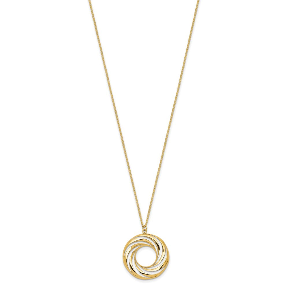 14K Polished and Brushed Necklace