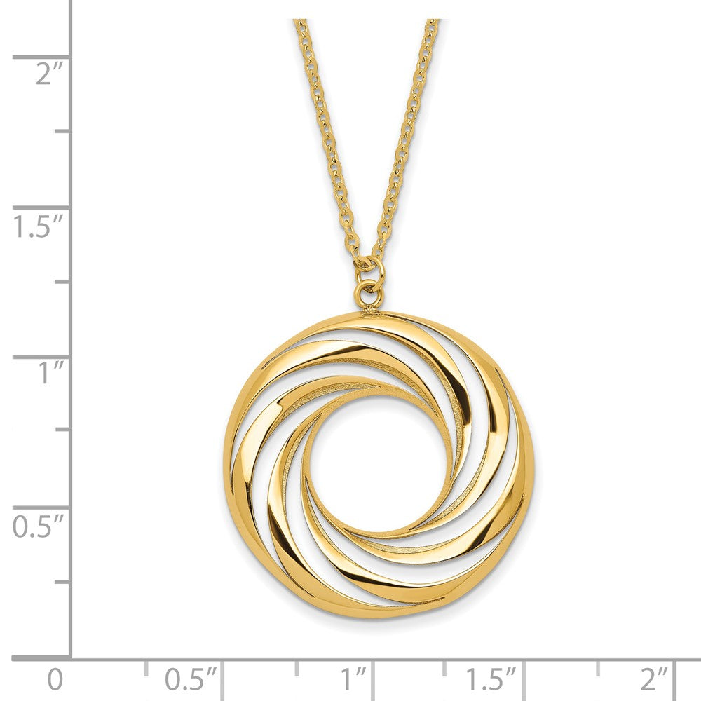 14K Polished and Brushed Necklace