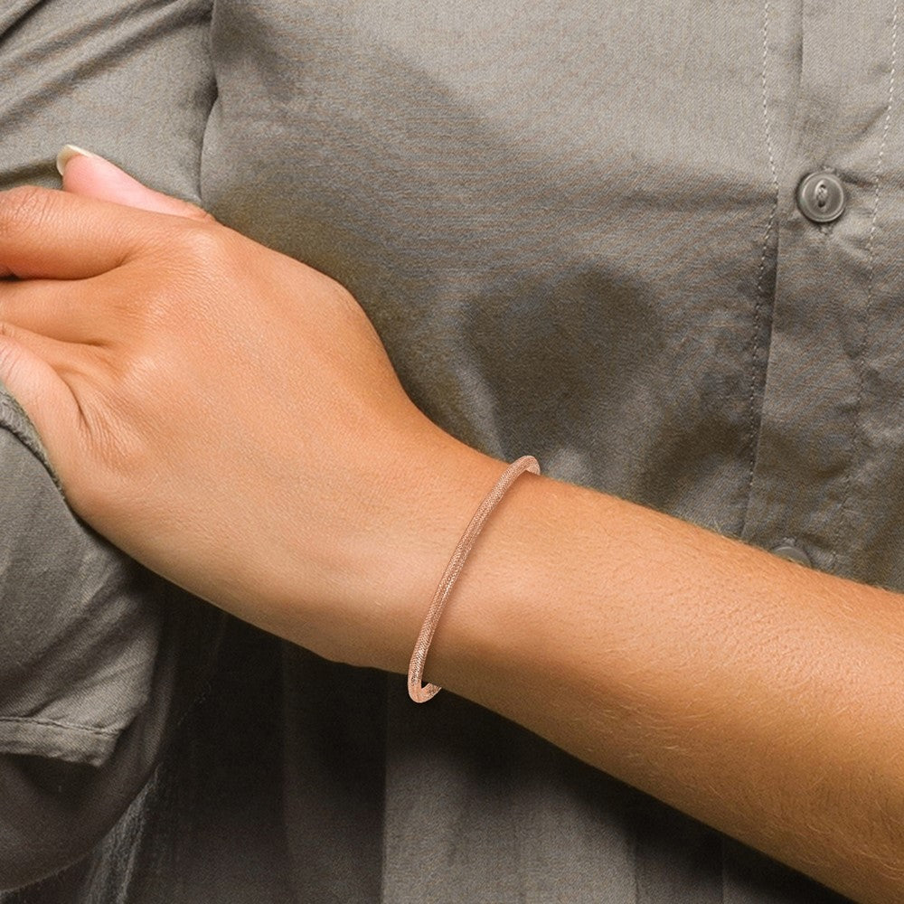 14K with Rose Gold Plating Stretch Bangle