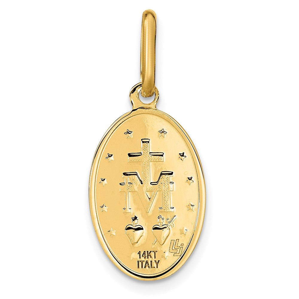 14K Polished and Matte Oval Miraculous Medal