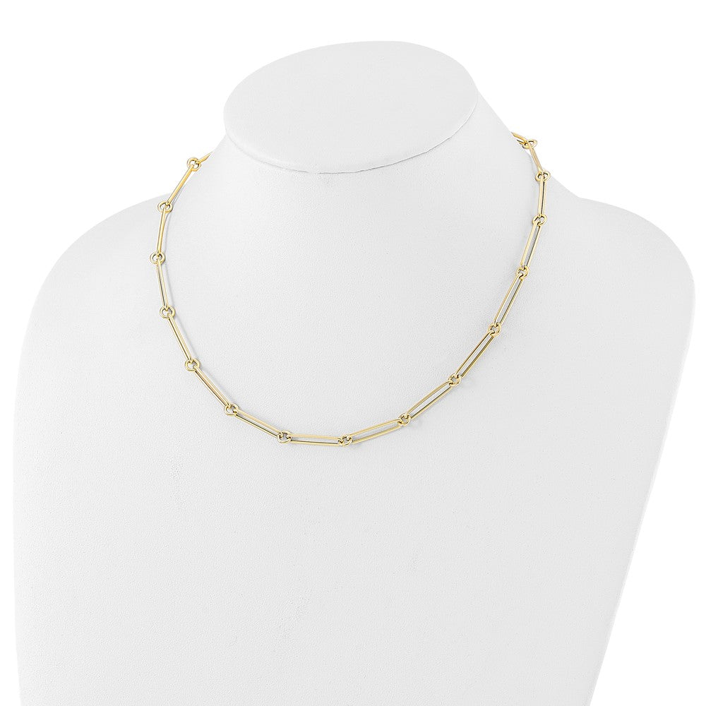 14K Polished Paperclip Link Necklace