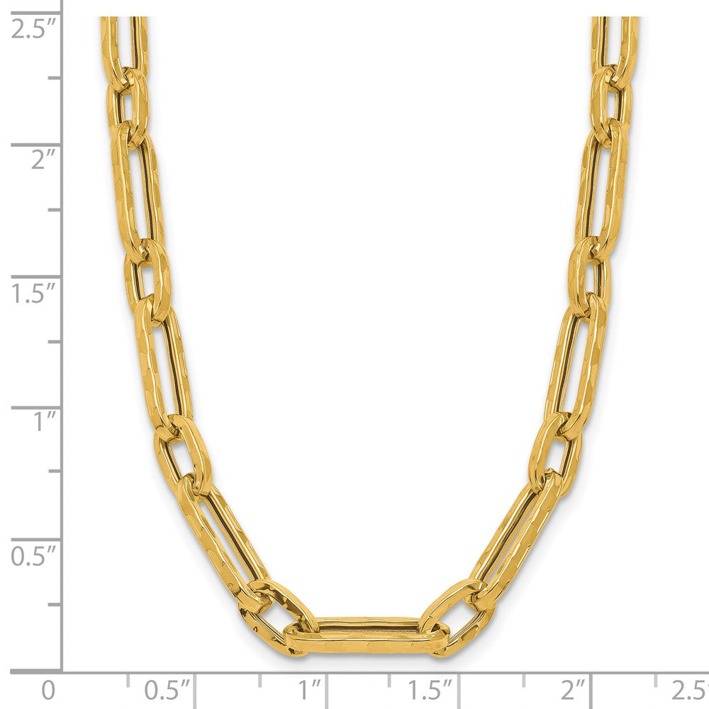 14K Polished and Textured Fancy Link Necklace