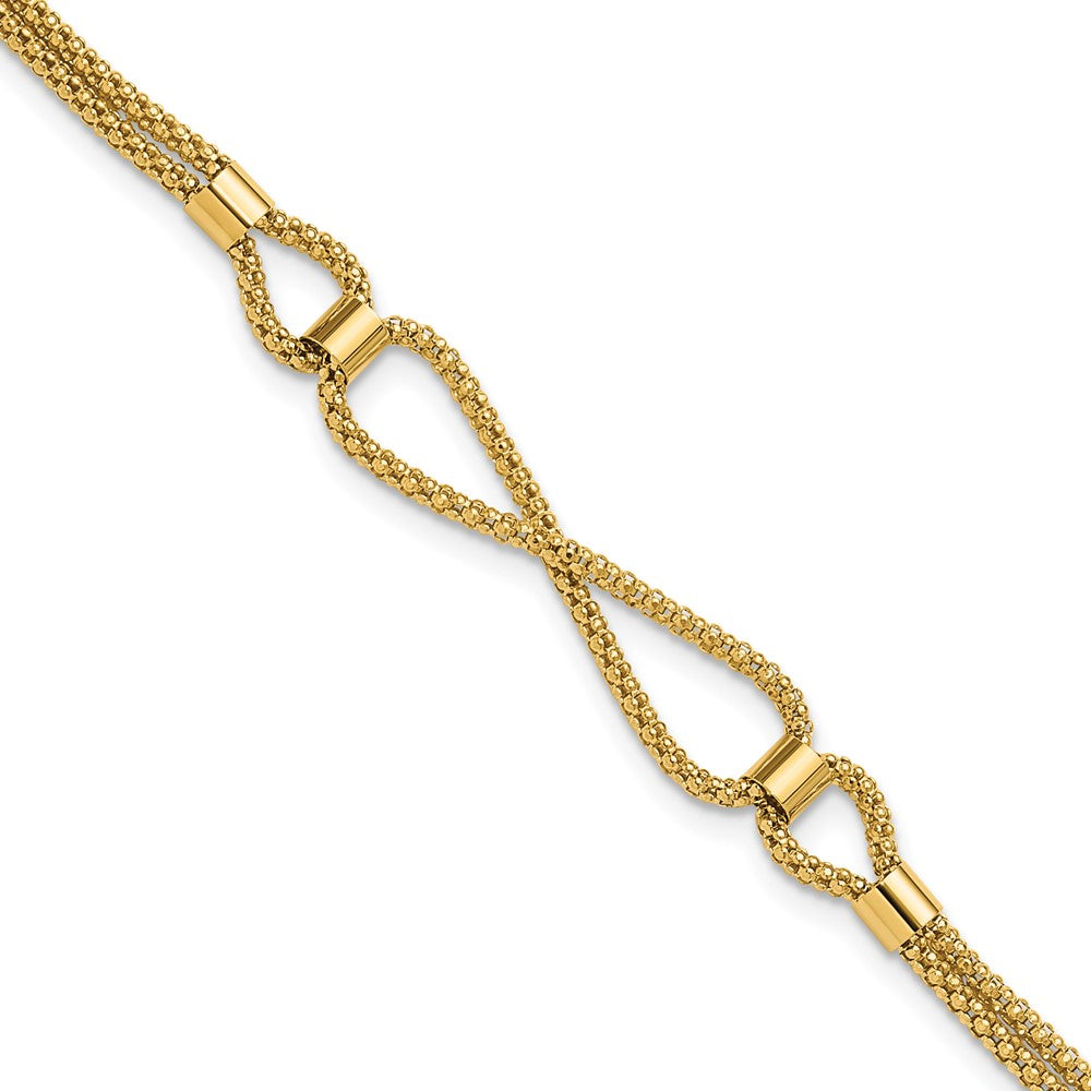 14K Polished 2 Strand Fancy Bracelet
